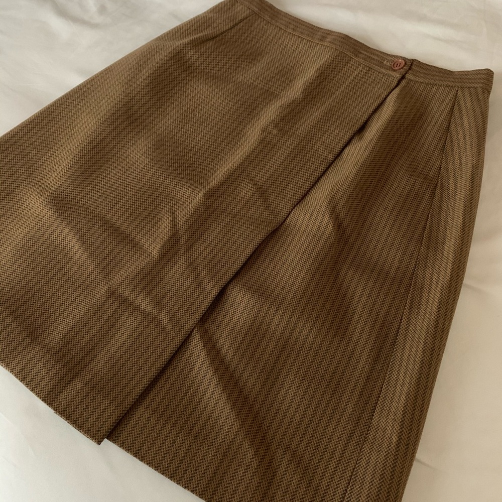 Saks Fifth Avenue Brown Pinstripe Skirt